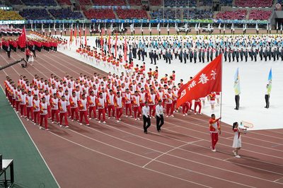 长春市第一届运动会在长春新区奥体公园开幕